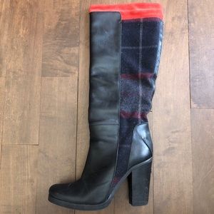 Costume National leather/tweed boot/ made in Italy
